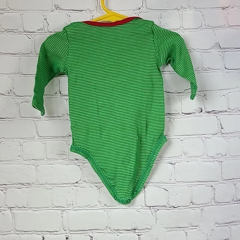 Carter's Santa's Favorite Baby Onesie Christmas Holiday Long Sleeve Stripe 6M